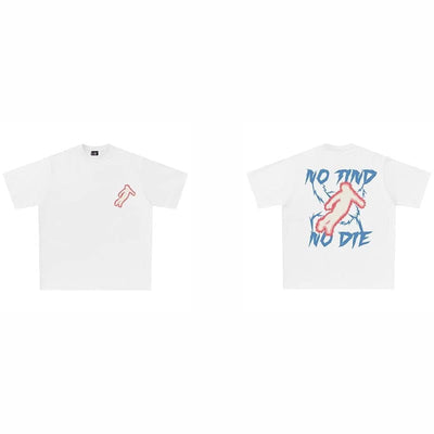 WHITE DIE T-SHIRT FOR TRUE CRIME FANS WITH PINK FIGURE DESIGN
