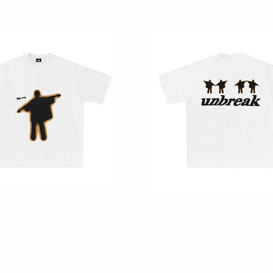 WHITE TEE SHIRT WITH SILHOUETTE DESIGN - TEE SHIRT THEWAY