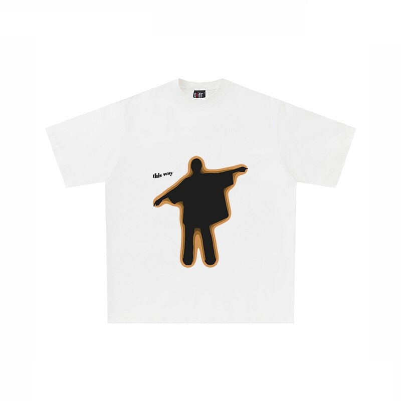 WHITE TEE SHIRT WITH SILHOUETTE DESIGN - TEE SHIRT THEWAY
