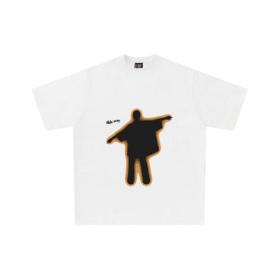 WHITE TEE SHIRT WITH SILHOUETTE DESIGN - TEE SHIRT THEWAY