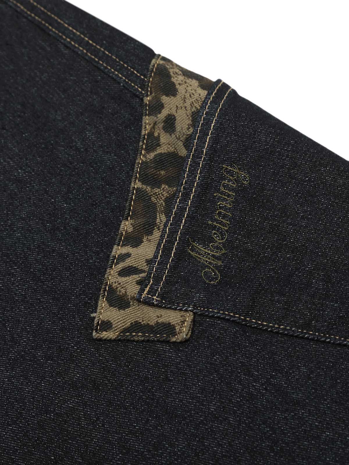 WIDE-LEG CARGO PANTS WITH DECONSTRUCTED CHEETAH PRINT DESIGN