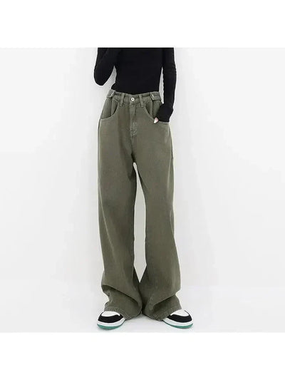 WIDE-LEG DENIM PANTS GRAY AMERICAN FLARE JEANS