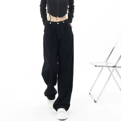 WIDE-LEG DENIM PANTS GRAY AMERICAN FLARE JEANS