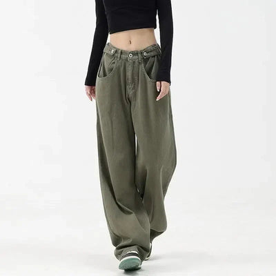WIDE-LEG DENIM PANTS GRAY AMERICAN FLARE JEANS