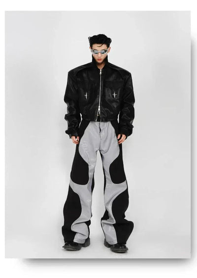 WIDE-LEG PANTS SET IN BLACK AND GRAY WITH EFFORTLESS STYLE