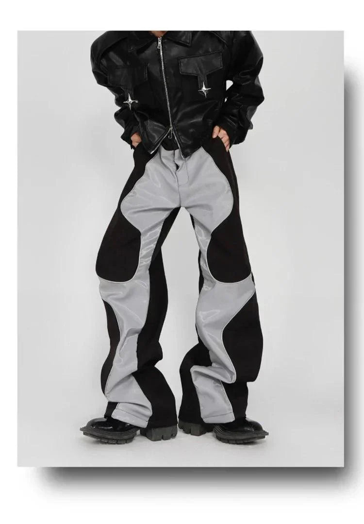 WIDE-LEG PANTS SET IN BLACK AND GRAY WITH EFFORTLESS STYLE