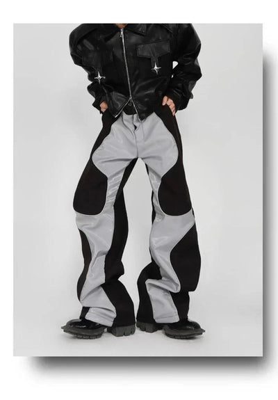 WIDE-LEG PANTS SET IN BLACK AND GRAY WITH EFFORTLESS STYLE