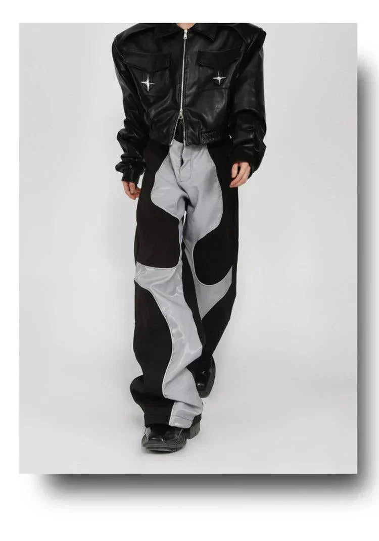 WIDE-LEG PANTS SET IN BLACK AND GRAY WITH EFFORTLESS STYLE