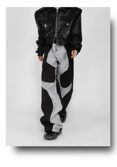 WIDE-LEG PANTS SET IN BLACK AND GRAY WITH EFFORTLESS STYLE
