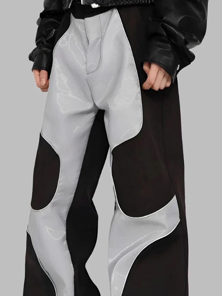 WIDE-LEG PANTS SET IN BLACK AND GRAY WITH EFFORTLESS STYLE