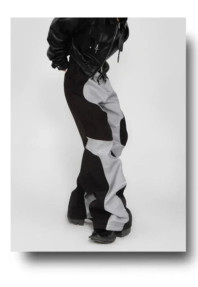 WIDE-LEG PANTS SET IN BLACK AND GRAY WITH EFFORTLESS STYLE