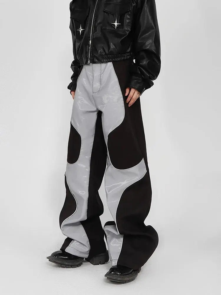 WIDE-LEG PANTS SET IN BLACK AND GRAY WITH EFFORTLESS STYLE