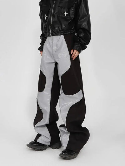 WIDE-LEG PANTS SET IN BLACK AND GRAY WITH EFFORTLESS STYLE
