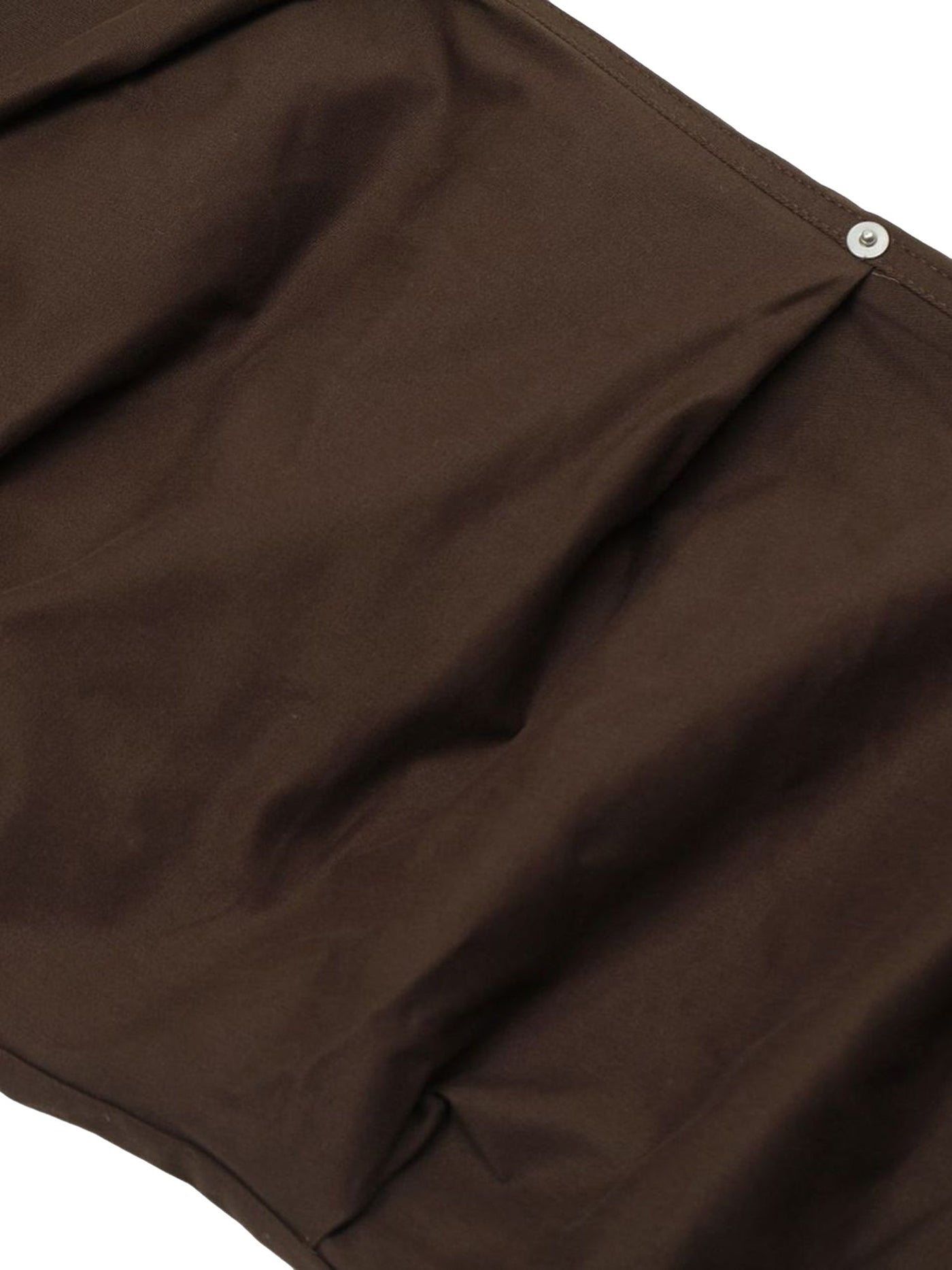 WIDE LEG PLEATED CARGO PANTS WITH SNAP CLOSURES IN BROWN