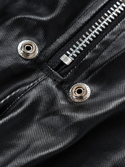 WIDE-LEGGED CARGO PANTS MATTE COATED OVERALLS
