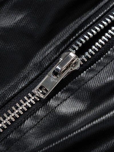 WIDE-LEGGED CARGO PANTS MATTE COATED OVERALLS