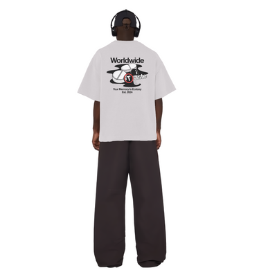 WORLDWIDE OVERSIZED T-SHIRT FOR MEN WITH HEADPHONES DESIGN