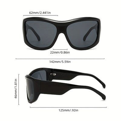 Y2K-Inspired Large Black Square Fashion Glasses