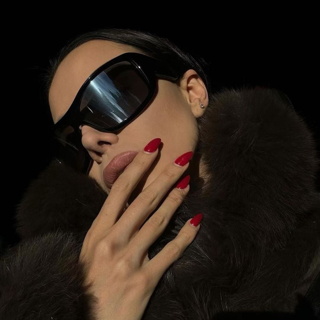 Y2K-Inspired Large Black Square Fashion Glasses