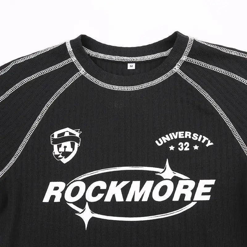 Y2K LONG SLEEVE CROP TOP IN BLACK