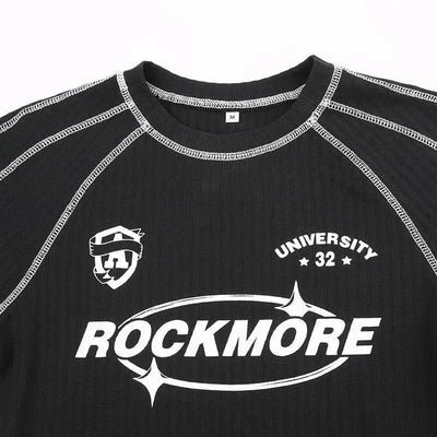 Y2K LONG SLEEVE CROP TOP IN BLACK