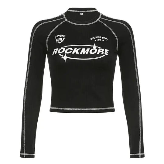 LifeOfStreetwear | Women’s Black Y2K Long Sleeve Crop Top